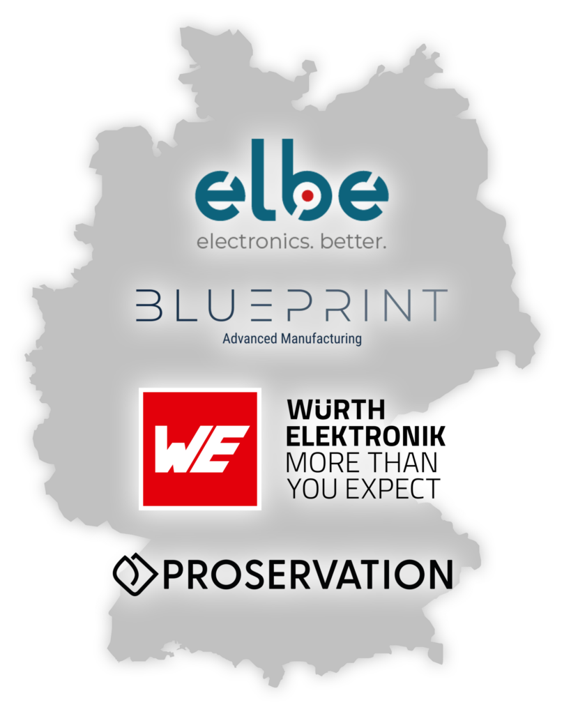 Deutschlandkarte mit Produktionspartnern